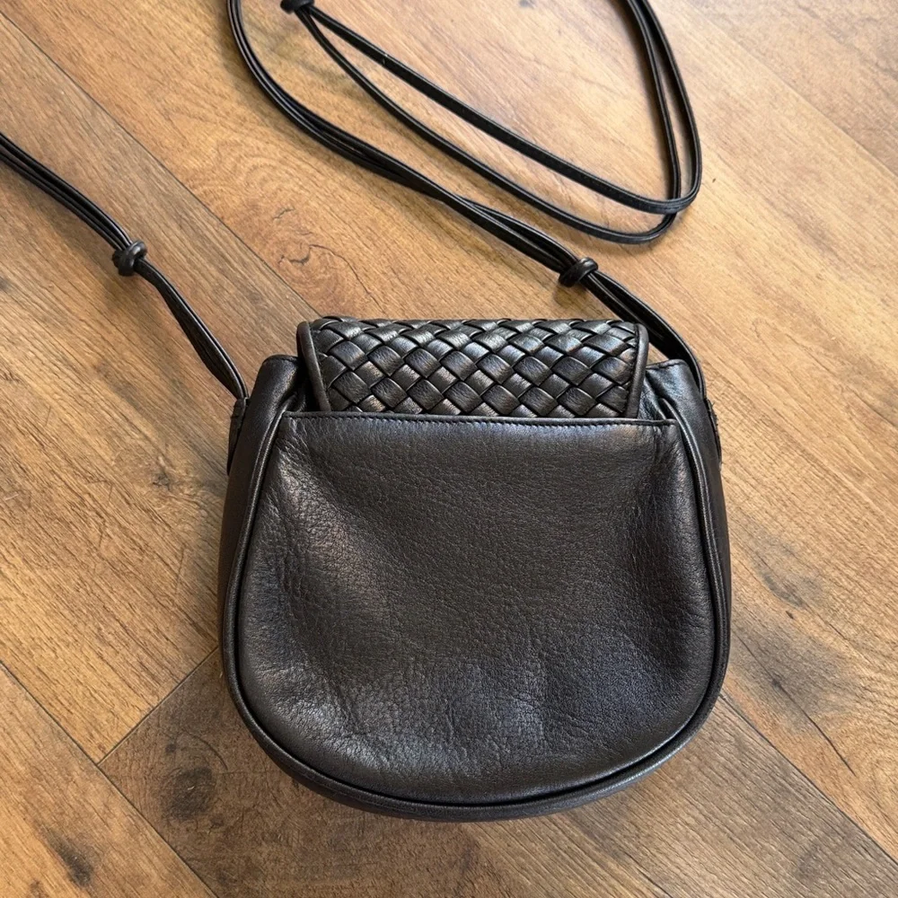 Brighton black soft leather bag with heart charm snap